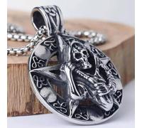 Men Silver Skull Grim Reaper Death Pendant Necklace Punk Rock Jewelry Chain 24"