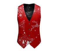 Men Single Breasted And Printed Christmas Autumn Winter Casual Suit Vest Men Tank Tops Rub Some Dirt on It Shirt (I, XL)