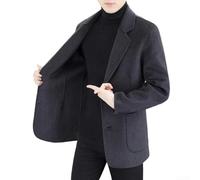 Men Single Breasted Lapel Suit Jacket with Pockets Classic Cropped Business Coat for Casual, Party, and Daily Outdoor Activities Across Seasons (XL Dark Grey)