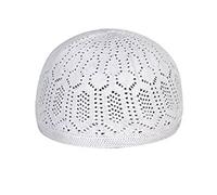 Men Skull Cap Muslim Islamic Prayer Hat Topi Kufi Head Wear Clothing in White