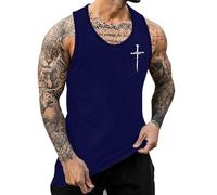 Men Sleeveless String Vest - Training Bodybuilding Vests Moisture Wicking Gym Vest Athletic Sleeveless Vest Summer Vests Sleeveless String Undershirt Lightweight Beach Vest Outdoor Sports Vest