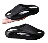 Men Sliders Summer Slippers For Men And Women Thick Bottom Step On The Poop Feeling Outside Wear Non-slip Casual Bathroom(Black,44-45)