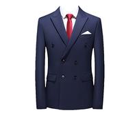 Men Slim Office Blazer Jacket Mens Suit Wedding Dress Coat Casual Business Male Suit Clothing Navy Blue Asian 6XL is Eur 4XL