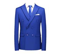 Men Slim Office Blazer Jacket Mens Suit Wedding Dress Coat Casual Business Male Suit Clothing royal blue Asian L is EurS