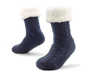 Men Slippers A133 & A139 (Navy Cable Knit), One Size