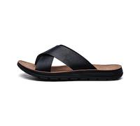 Men Slippers Fashion One-word Slippers Large Size Beach Shoes Comfortable And Trendy Casual Sandals For Men(Black 2,9 UK)