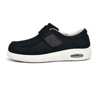 Men Slippers Orthopedic Loafers Air Cushion Slip On Walking Shoes Flat Fashion Boat Extra Wide Trainers for Swollen Feet Moccasins,Black,43.5 EU