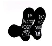 Men Socks, Funny Gifts for Men, Do Not Disturb I'm Gaming Socks, Novelty Gamer Socks, Thermal Cotton Stocking, Present for Dad Sons Husbands Boyfriend Gamer (UK, Alpha, One Size, Regular, Regular, B)