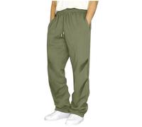 Men Splicing Printed Overalls Casual Sport Work Casual Trouser Pants Trousers Stretch Waist Pants (Green, S)