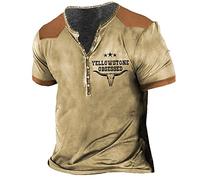 Men Sport T-Shirt Summer Slim Fit Casual T-Shirt Personality Print Men Basic T-Shirt Round Neck with Buttons Short Sleeve T-Shirt Lightweight Breathable Men T-Shirt TD-20 M