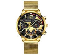 Men St Patrck Day Watch Fashion Sport Men's Stainless Steel Case Steel Band Quartz Analog Wrist Watch Solar Powe Watch (D, One Size)