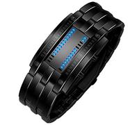 Men St Patrck Day Watch Stainless Watches Bracelet LED Sport Date Steel Luxury Digital Men's Men's Watch Heavy Duty Work Watch (Black, One Size)