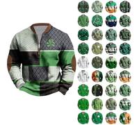 Men St. Patrick's Day Jumper UK Clearance, 2025 Irish Green Sweatshirt Workwear 1/4 Zip Pullover Causal Long Sleeve Tops Stand Collar Jumpers Lucky Shamrock Sweater Plus Size Sweatshirts S-5XL