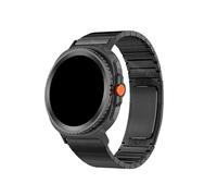 Men Stainless Steel Watch Strap Fit for Samsung Galaxy Watch 8 44mm 40mm/8Classic 46mm/Ultra 2025/47mm(A Black,For Galaxy 8 40mm 44mm)
