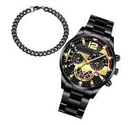 Men Stainless Steel Watches,Trendy Watch | Simple But Stylish Calendar Wristwatch Bracelet for Business Men, Stainless Steel Wristwatches