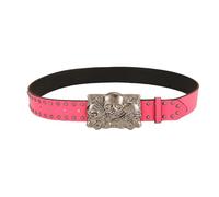 Men Statement Belt With Skull Buckles Street Styles Jeans Girls Waistband For Fashion Enthusiasts Stylish PU Leather