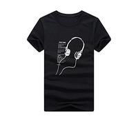 Men Streetwear Slim Fit Basic Round Neck Short Sleeve Men T-Shirt Sport Personality Fashion Print Men Shirt Classic Modern Trend Men’S Leisure Shirt J-Black 4XL