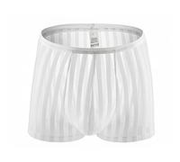 Men Striped Boxer Short See Through Underwear Trunks Transparent Anti Chafing Underpants Sexy Hipster Boxers Briefs Soft Breathable Underwear Pants Quick Dry No Itchy Labels Boxers Panties