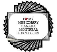 Men Stuff Tattoo Garage | I Love My Missionary Canada Montreal LDS Mission Optical Illusion Checkered Sticker Pack(6X9CM)