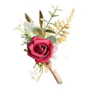 Men Suit Corsage Artificial Flower Wristlet Band Reusable Floral Bracelet High Simulation Versatile Business Celebration Corsage