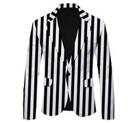 Men Suit Jacket Polka Dot Striped Print Men Blazer Classic Slim Fit Lapels Longsleeve Suit Spring Autumn Men Suit Urban British Style Men Casual Jacket I-009 S