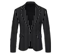 Men Suit Jacket Polka Dot Striped Print Men Blazer Classic Slim Fit Lapels Longsleeve Suit Spring Autumn Men Suit Urban British Style Men Casual Jacket J-010 L