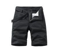 Men Summer 100% Cotton Solid Business Social Shorts Bermudas Loose Luxury Khaki Joggers Shorts Black 28