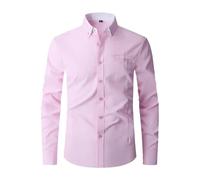 Men Summer Shirt, Floral Beach Aloha Funky Party Shirt Classic Mens Short Sleeve Easy Care Formal Shirts Pink Summer Polo Shirts for Men UK Mens Casual Long Sleeve Bad for (Pink,3XL)