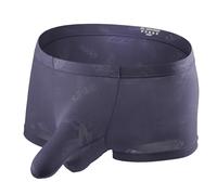 Men’sUnderwears Low Rise Elephant Trunk Underwear 3D-Pouch Soft Breathable Short Boxer Briefs Multiple Colors (White,XL)