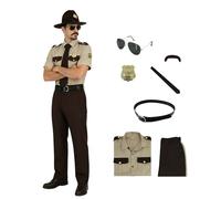 Men Super State Troopers Costume Halloween Parade Highway Patrol Outfit M