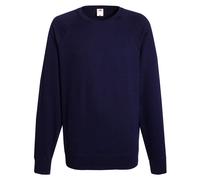 Men Sweatshirt Raglan Sweat Pullover Crew Neck Light Plain Top Fruit Of The Loom