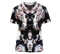 Men T-Shirt 3D Armor Print Slim Pullover Tee Summer Fashion Punk Retro Mechanical Graphics Crew Neck Short Sleeve T Shirts Fitness Sportswear Tops
