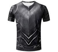 Men T-Shirt 3D Armor Printed Pullover Tee Casual Summer Crewneck Viking Printed Loose T Shirts Cosplay Costume Fitness Sportswear Tops