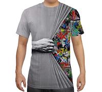 Men T Shirt 3D Print T-Shirt Men Funny Graphic Tee Men S-3XL, Hipster Hip-hop, XL