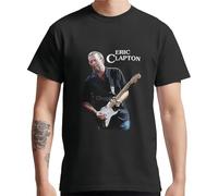 Men-t-Shirt-Eric-Clapton-Playing-Guitar-Music-Logo-Women-t-Shirts Black