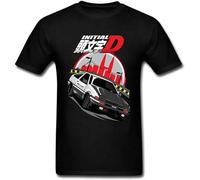 Men T Shirt Initial D Ae86 Designer Mens Shirts Cotton Fabric Tops Tees Customized T-Shirts Japan Car Manga Clothes XXXL Black