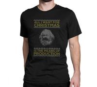 Men-T-Shirt-Karl-Marx-Ugly-Sweater-T-Shirts-All-I-Want-for-Christmas-is-The Black