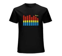Men T Shirt Led Sound Activated Flash Light Up El Equalizer Led Man for Bar Dj Rock Disco Fantastic T-Shirt Black M