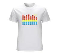 Men T Shirt Led Sound Activated Flash Light Up El Equalizer Led Man for Bar Dj Rock Disco Fantastic T-Shirt White L