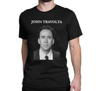 Men T-Shirt Nicolas Cage John Travolta Face Off Funny Cotton Tees Short Sleeve T Shirt O Neck Tops Adult BlackVintage T Shirt Short Sleeve Funny Top Black L