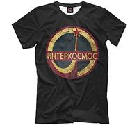 Men T Shirt Soviet Space Programm Russia Intercosmos USSR Hq Black
