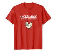 Men T Shirts Chicken Game Don't Look at The Funny Shirt Personalised UK (Red, M)