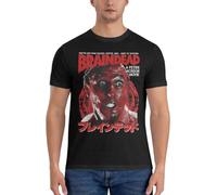 Men-T-Shirts-Dead-Alive-Hipster-Pure-Cotton-Tee-Shirt-Short-Sleeve-Braindead-Horror-Movie-T Black