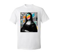 Men T Shirts Mona Lisa Meltdown White 3XL