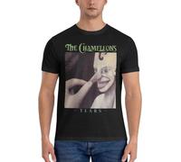 Men-T-Shirts-Music-Band-Novelty-Cotton-Tee-Shirt-Short-Sleeve-The-Chameleons-Band-T-Shirt Black