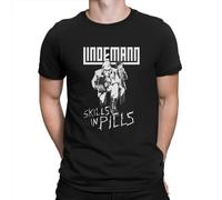 Men T-Shirts Skills in Pills Cool 100% Cotton Tee Shirt Short Sleeve L-Lindemann T Shirt O Neck Clothing Gift Idea Black