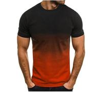 Men T Shirts UK Clearance Gradient 3D Print Tshirt Summer Regular Fit Short Sleeve Tops Lightweight Running Workout T-Shirts Casual Crew Neck Tee Shirts Pullover