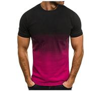 Men T Shirts UK Sale Clearance Gradient 3D Print Tshirt Summer Regular Fit Short Sleeve Tops Lightweight Running Workout T-Shirts Casual Crew Neck Tee Shirts Pullover