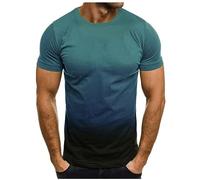 Men T Shirts UK Sale Clearance Gradient 3D Print Tshirt Summer Regular Fit Short Sleeve Tops Lightweight Running Workout T-Shirts Casual Crew Neck Tee Shirts Pullover