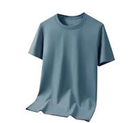 Men T Shirts UK Sale Clearance Solid Color Tshirt Summer Loose Fit Short Sleeve Tops Lightweight Running Workout T-Shirts Casual Crew Neck Tee Shirt Plain Pullover Plus Size M-5XL Blue